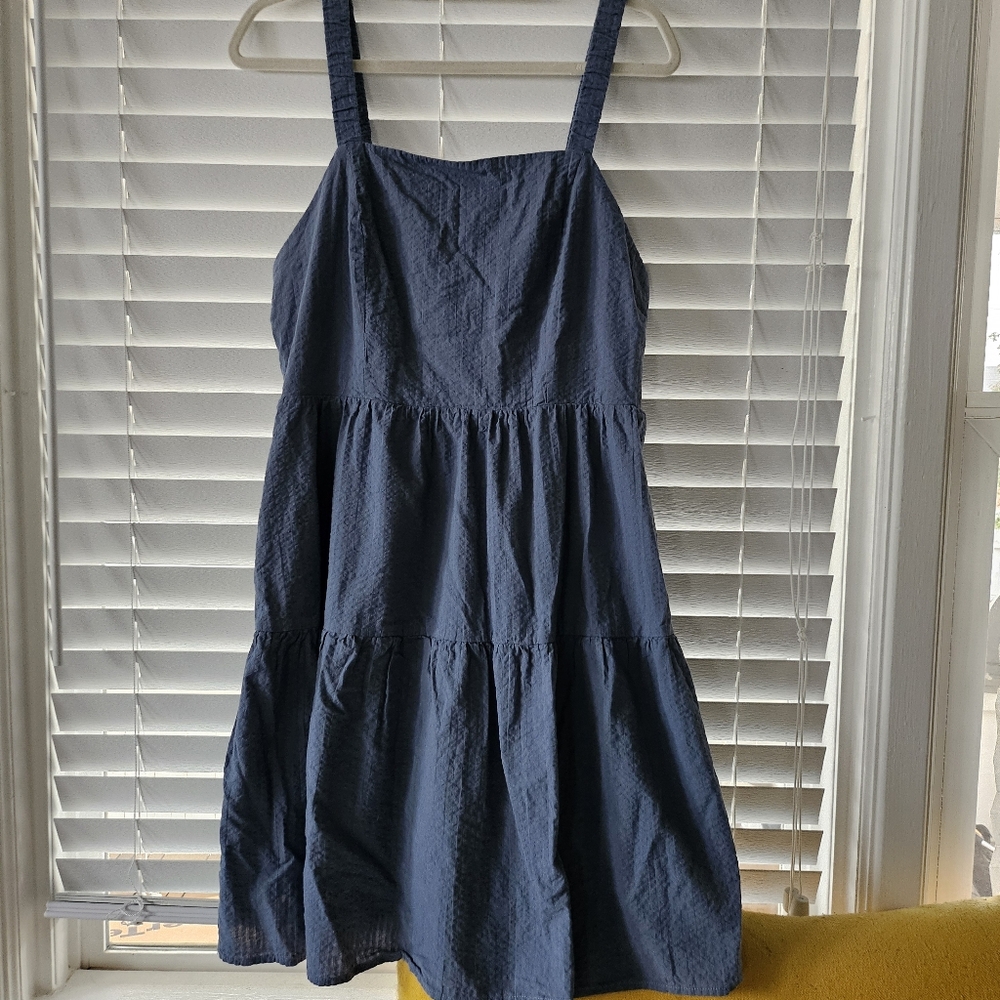 Lucky Brand Steel Blue Tiered Baby Doll Dress Size Large